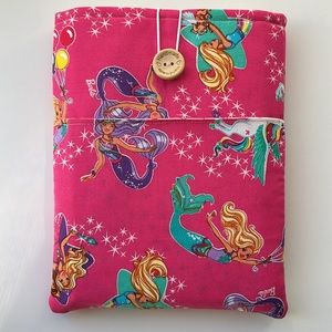 🌸Handmade🌸 Barbie Book-sleeve with front Pocket | Button and Elastic Closure